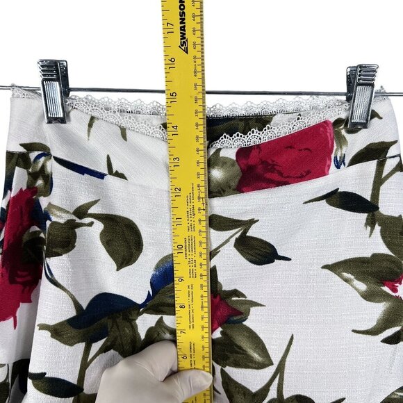 Luxxel NWT S Floral Ruffled 2 Piece Crop Top High Waist Short Set Marilyn Monroe - Picture 12 of 16